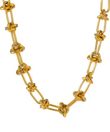 Collar De Cadena De Eslabones Chapado En Oro De 18k 1