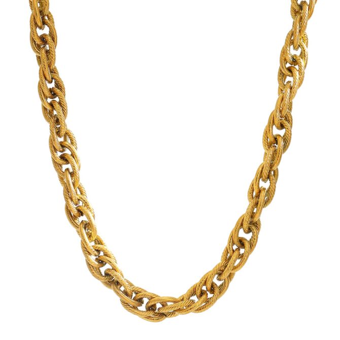 Collar De Cadena Entrelazada Chapado En Oro De 18k