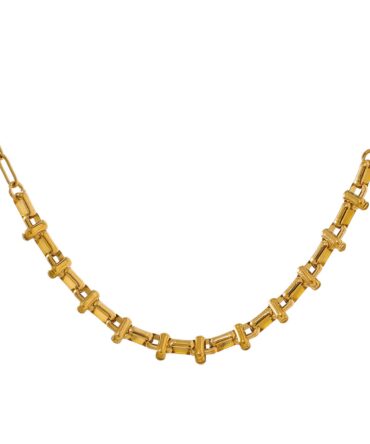 Collar De Cadena Irregular Chapado En Oro De 18k