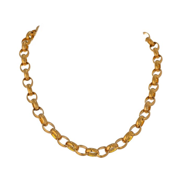 Collar De Cadena De Eslabones Gruesos Chapado En Oro De 18k 1
